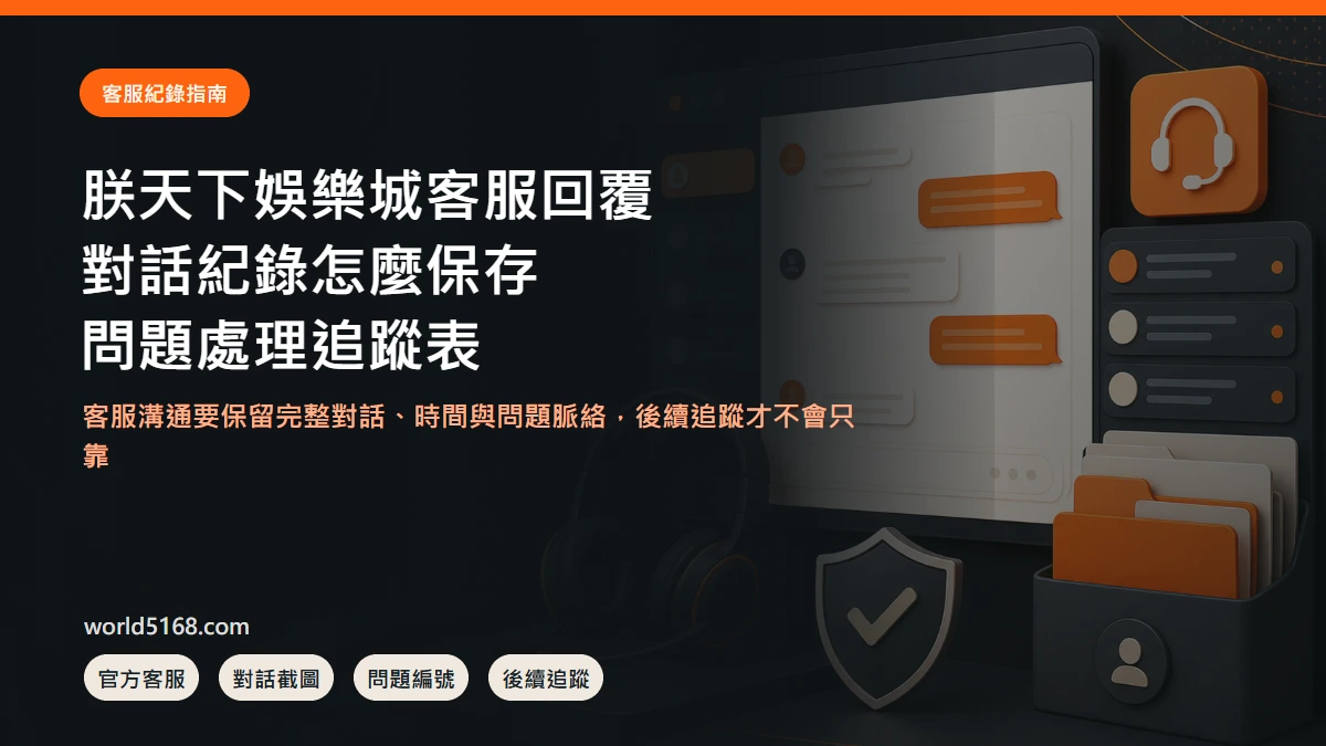朕天下娛樂城客服回覆、問題處理、對話紀錄與後續追蹤指南封面圖