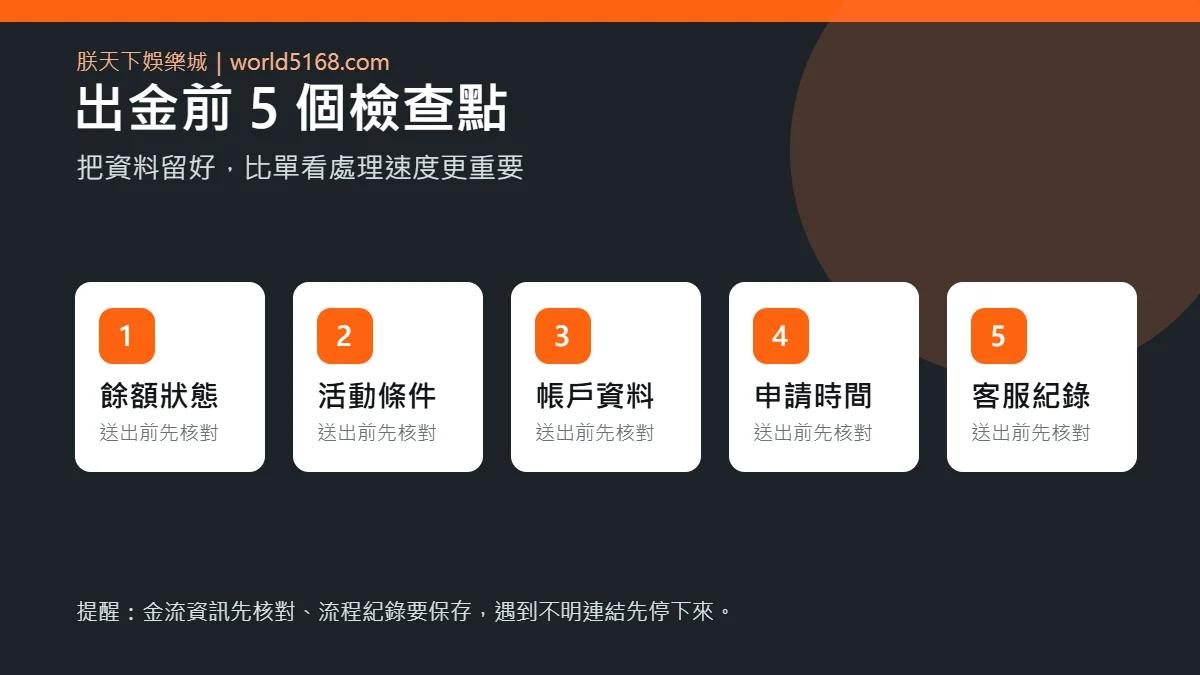出金申請前的資格、資料與限制檢查清單