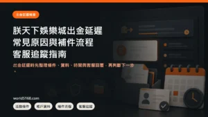 朕天下娛樂城出金延遲、常見原因、補件與客服追蹤流程封面圖